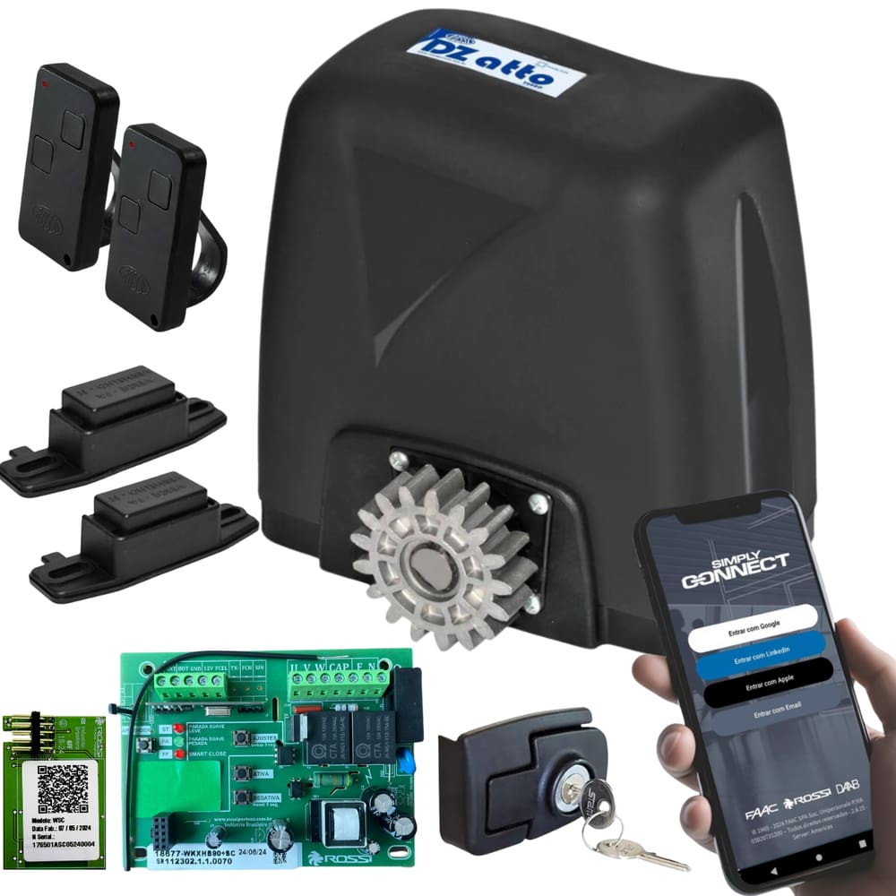 Motor Portão Dz Atto Turbo Wifi App Celular 350kg Rossi 220v