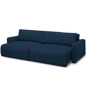 Sofá Retrátil Reclinável Para Sala De Estar Living 270cm Sevilha F04 Veludo Azul