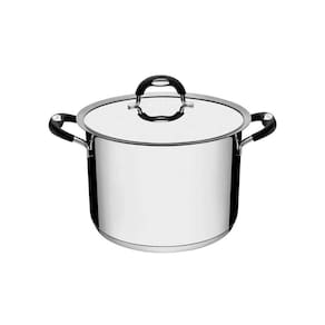 Caldeirão Duo Silicone Em Aço Inox Fundo Triplo Com Tampa E Alças Em Silicone 24 Cm 7,7 L
