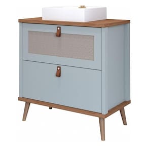 Gabinete Para Banheiro 80cm 100% Mdf 1 Gaveta 1 Porta Basculante Veneto Mgm Móveis Pistache/freijo Pistache/freijo