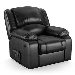 Poltrona Do Papai Reclinável Melim Elétrica Led Massagem Pu Preto Brilho Fh1