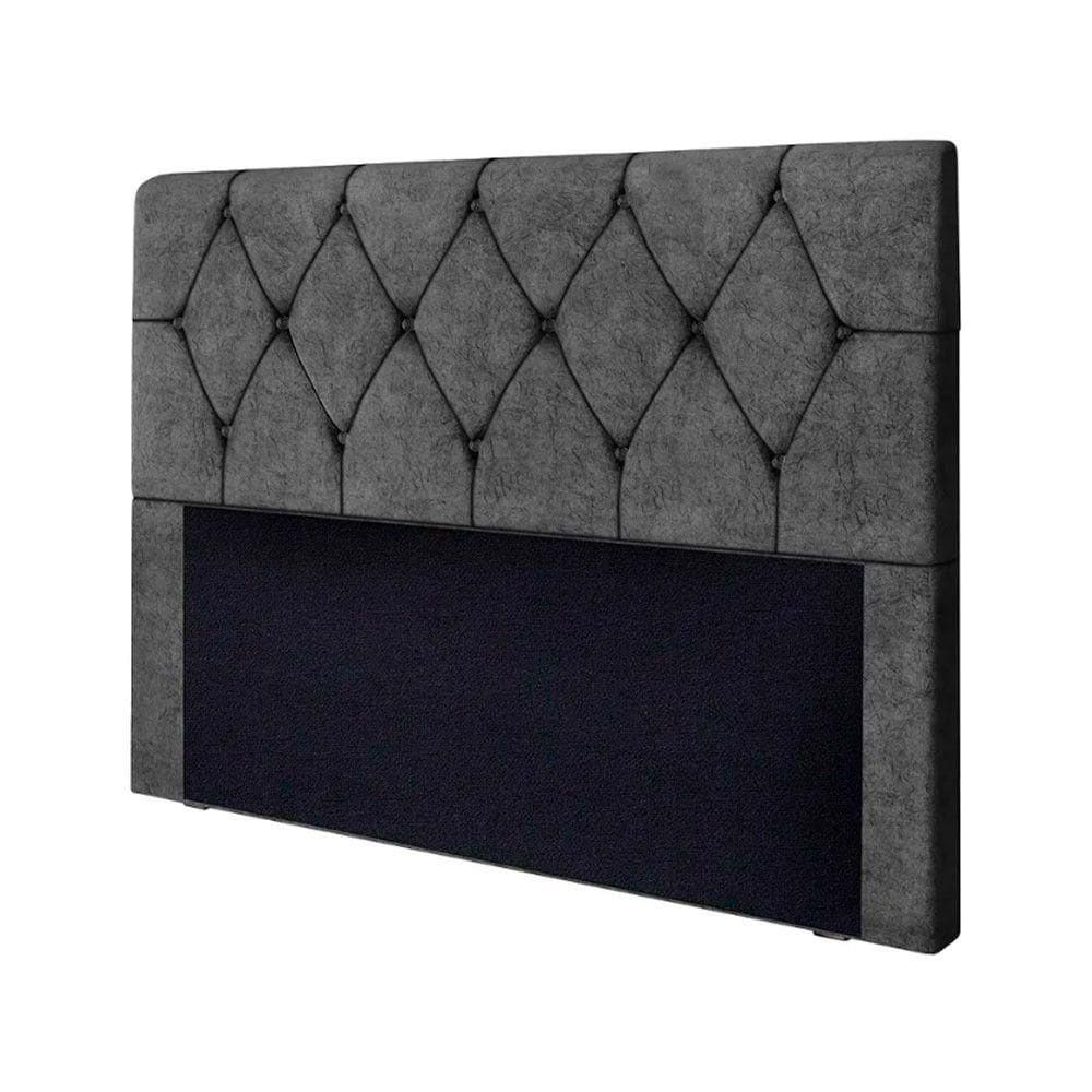 Cabeceira Leila Estofada Casal 140cm Em Suede Amassado Speciale Home Cinza