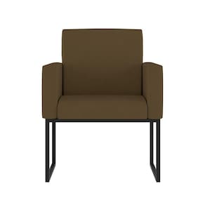 Cadeira Poltrona Decorativa Base De Ferro Reforçada Preto Marrom