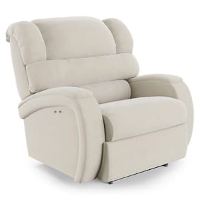 Poltrona Do Papai Reclinável Napoli Power Touch Massagem Veludo Bege Fh1