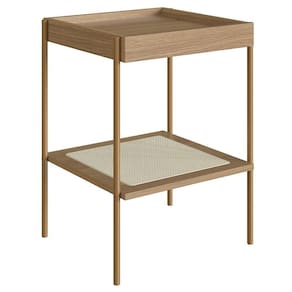 Mesa Lateral Com Prateleira Pé Metal Arlo A10 Hanover-dourado - Mpozenato