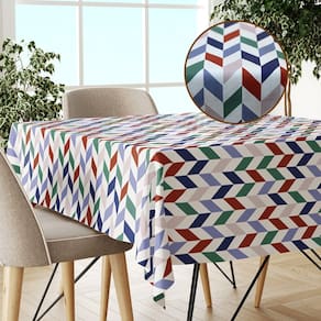 Toalha Mesa Plástica Térmica Chevron Vm 6 Lugares 1,80