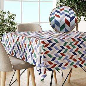 Toalha Mesa Plástica Térmica Chevron Vm 8 E 10 Lugares 2,50