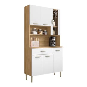 Armário De Cozinha Compacta 6 Portas E 1 Gaveta 90 Cm Gold Freijó-supremo - Pallazio