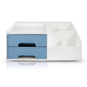 Organizador Multiuso De 2 Gavetas De Mesa Jacki Design Azul