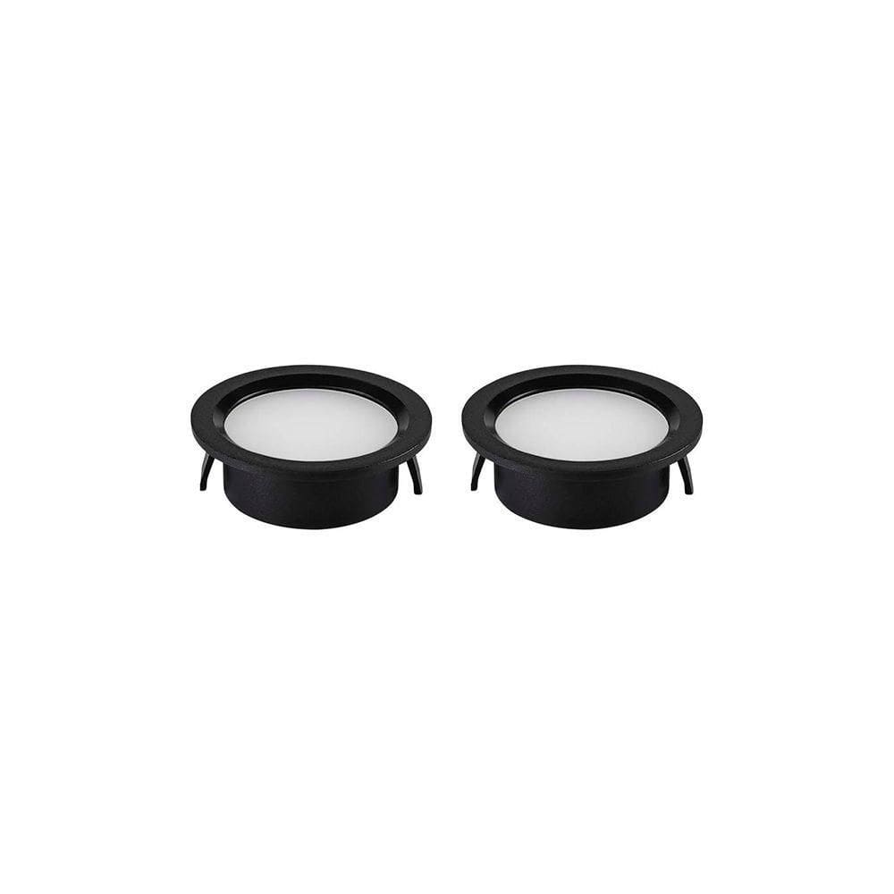 Kit 2 Spots De Embutir Para Móvel Nordecor Alua Redondo Led 2w Bivolt Preto 4000k Luz Neutra 6576