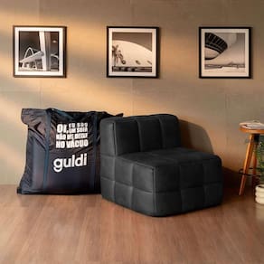 Módulo Central Sofá Guldi Popup Corino Preto