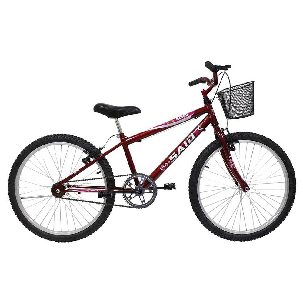 Bicicleta Aro 24 Feminina Mono Sem Marcha Com Cesta Saidx