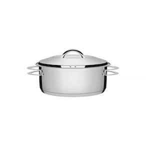 Caçarola Tramontina Solar Rasa Em Aço Inox Fundo Triplo Com Tampa E Alças 20 Cm 2,9 L Tramontina