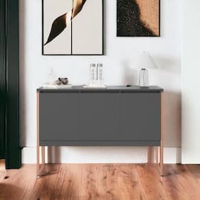 Buffet Aparador Industrial para Sala Dakar Preto Cobre