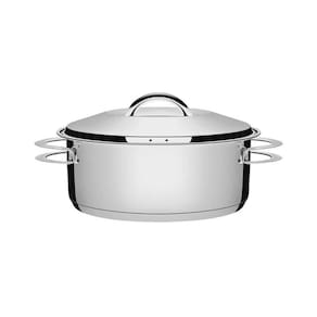Caçarola Tramontina Solar Rasa Em Aço Inox Fundo Triplo Com Tampa E Alças 24 Cm 4,7 L Tramontina
