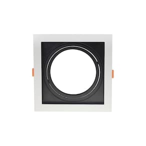 Spot De Embutir Recuado Nordecor Flea Para 1 Lâmpada Ar111 Quadrado Branco E Preto 6201