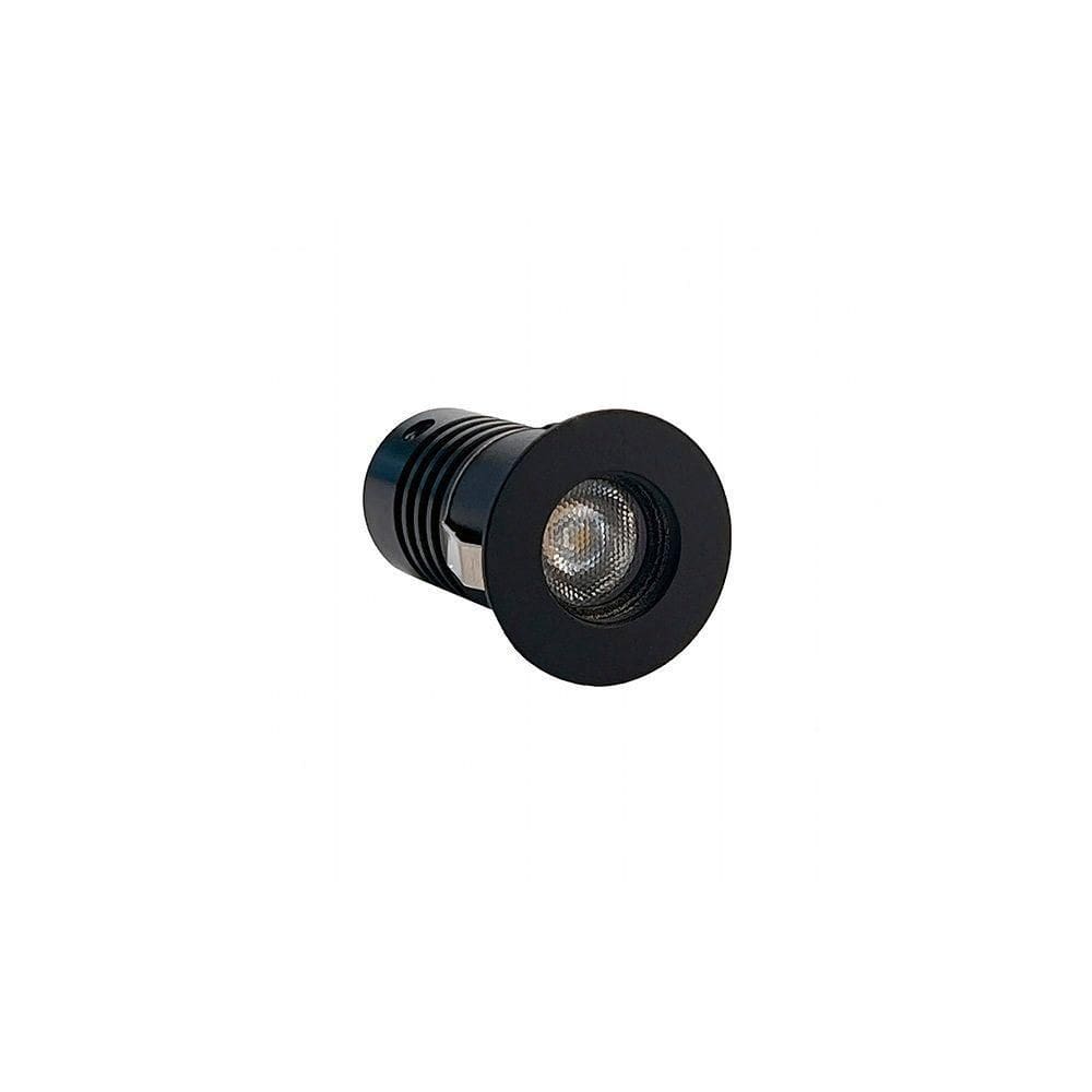 Spot De Embutir Nordecor Auko Mini Redondo Led Alto Irc 90 1w Bivolt Preto 3000k Luz Amarela 6529