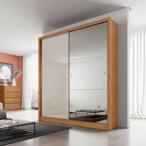 Guarda Roupa 2 Portas 3 Gavetas Clic Móveis Cumaru-fendi