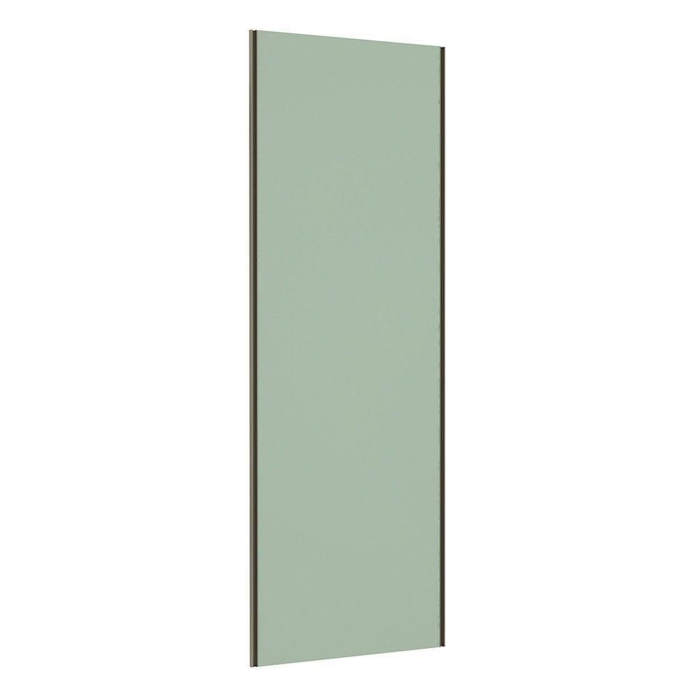 Porta De Correr 80cm Puxador Inox E Kit Ferragem Verde Jade