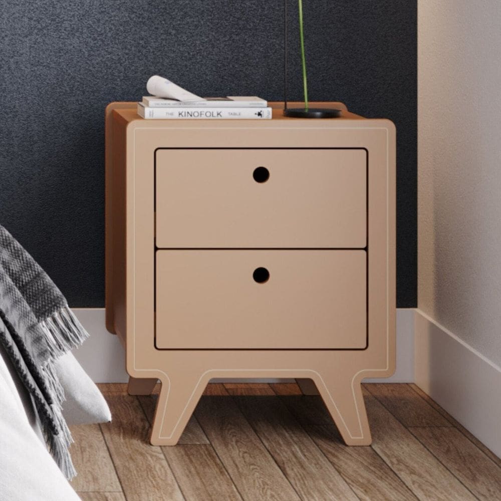 Mesa de Cabeceira 2 Gavetas - Janis Marrom