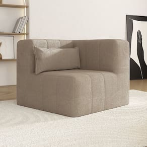 Sofá de Canto Modular de Espuma Easybox Cabecasa Madeiramadeira Taupe