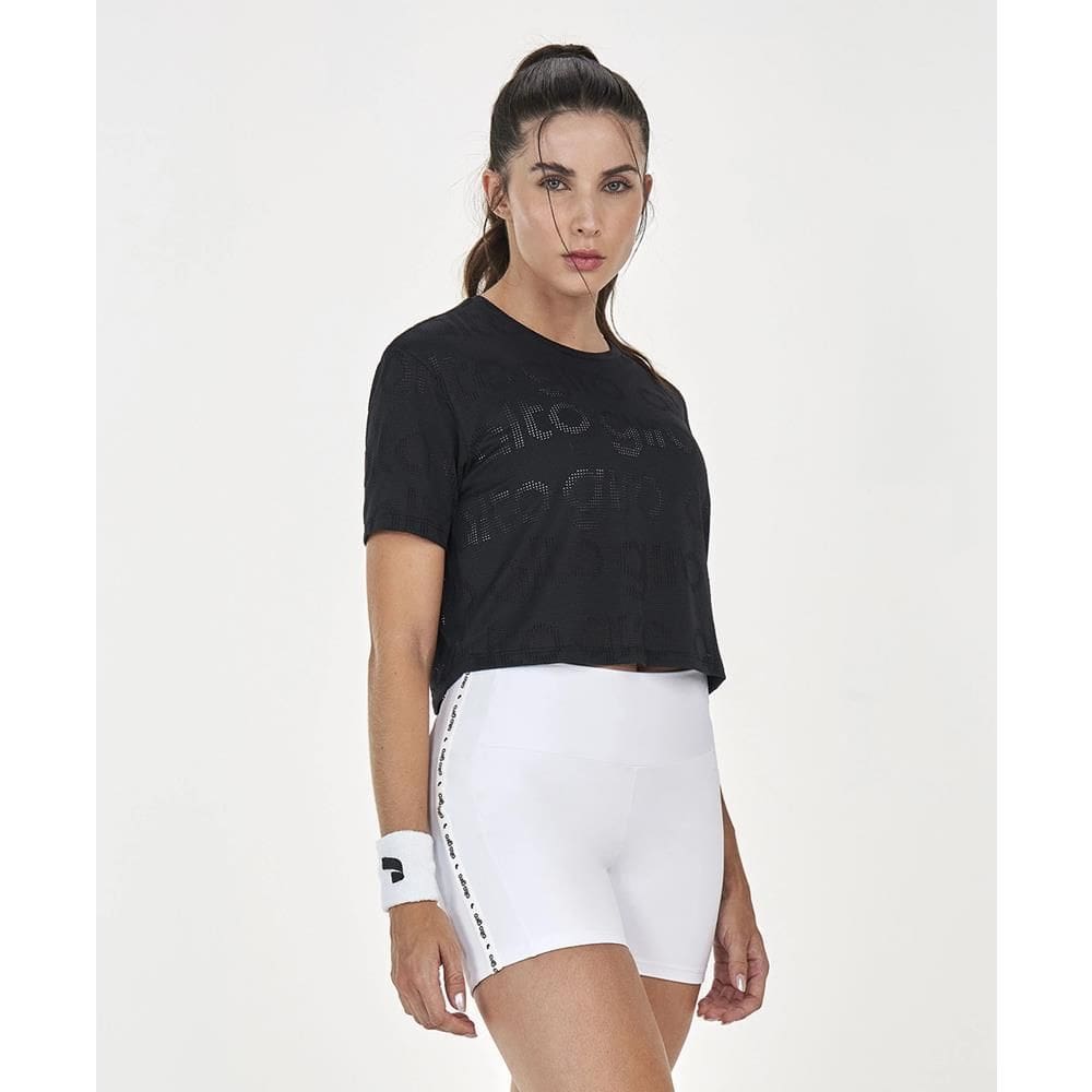 Cropped Alto Giro Feminino T-ShirtMesh Fitness Academia