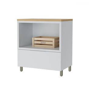 Balcão de Cozinha Marquesa 1 Gaveta 100% Mdf Branco/Natural - Nesher