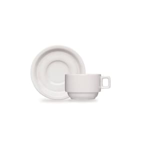 Conjunto 6 Xicaras Cha Com Pires Porcelana Barhotel Germer