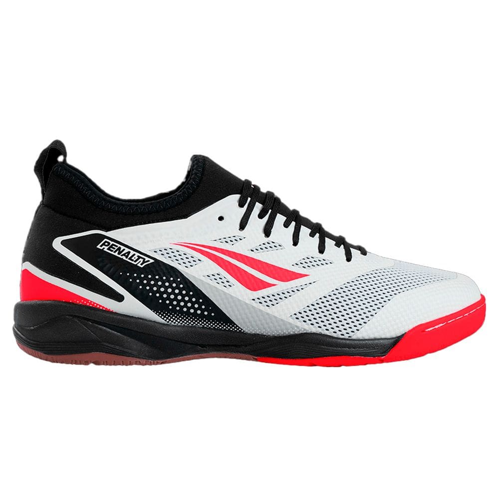 Chuteira Futsal Penalty Max 500 Locker Y-3 Branca/Vermelha/Preta