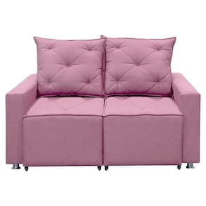 Sofá Retrátil 2 Lugares Bariloche 1.80cm Star Confort Rosa Linho