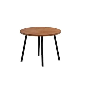 Mesa De Sala Jantar Stellar 1599 Aço Com tampo Redondo 100cm Nogal preto Carraro