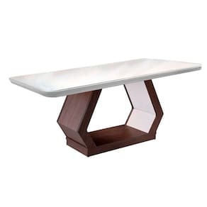 Mesa De Sala Jantar Alvorada C-tampo Vidro Canto Curvo 180x90cm Imbuia-grafite Rufato
