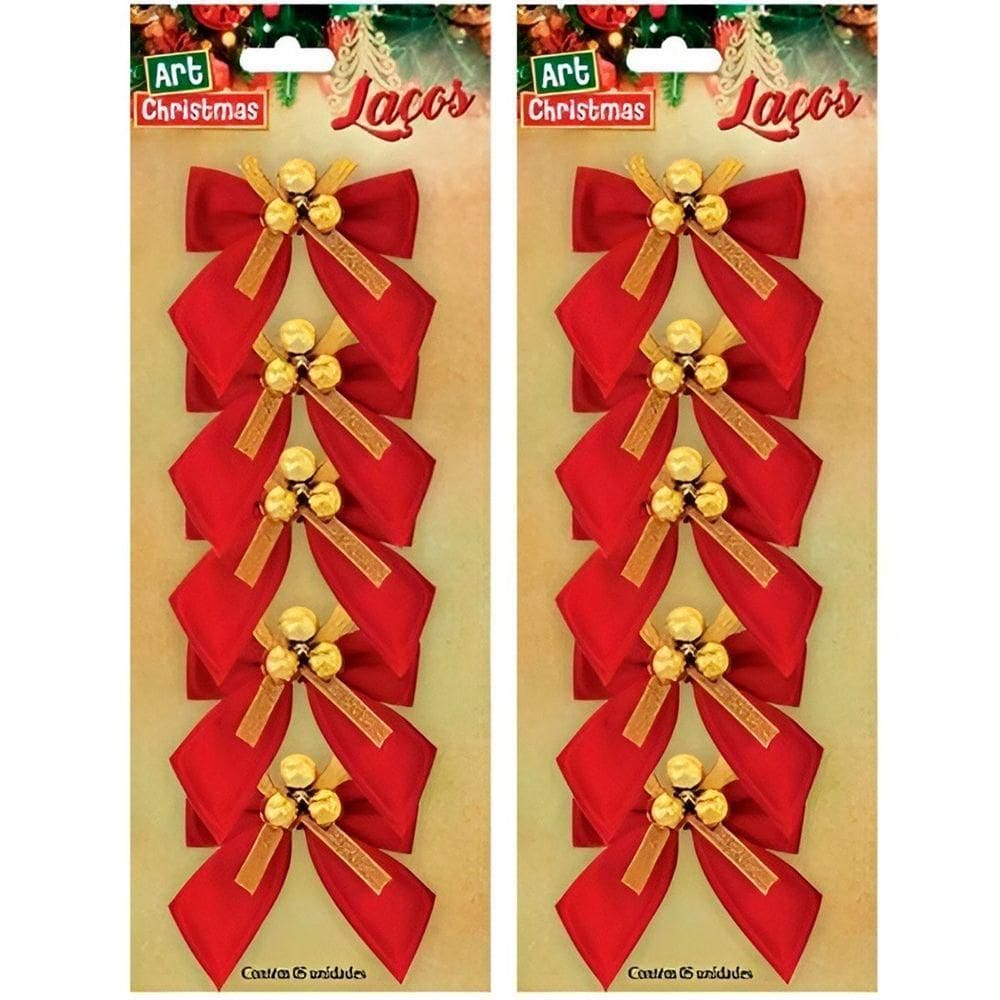 Kit 35 Laços De Bolinhas 9cm Decoração Brilhante Natalina