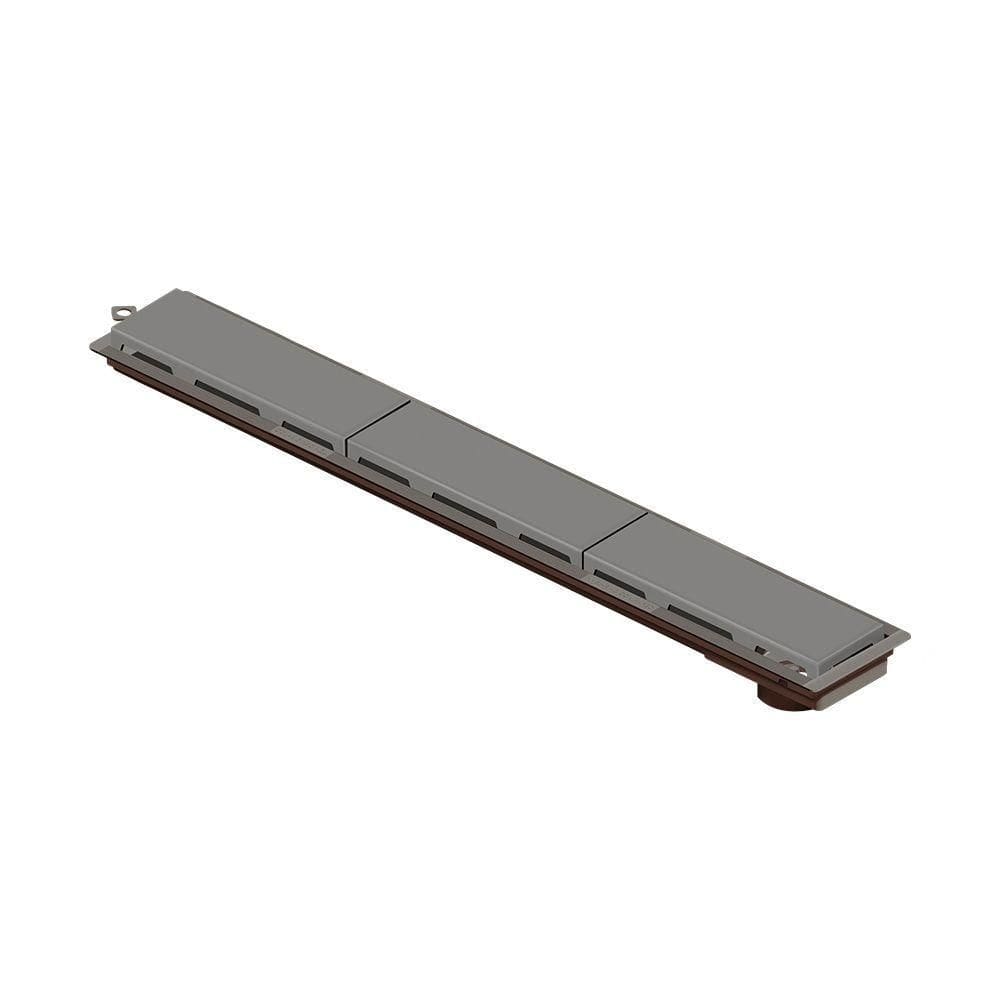 Ralo Linear Novii Seco 4229 75cm Saída Na Extremidade Com Tampa Cinza 4229