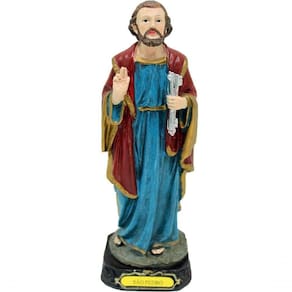 Escultura Imagem De São Pedro Estatueta Enfeite Resina 16cm