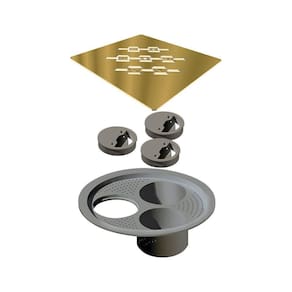 Grelha Para Ralo Linear Elleve Quadrada 4027 15x15 Gold