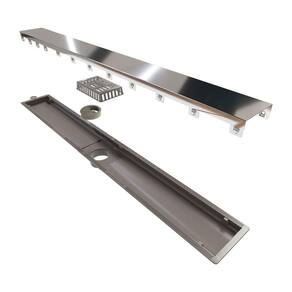 Ralo Linear Novii Seco 8886 75cm Saída Central Com Tampa Inox Polida 8886