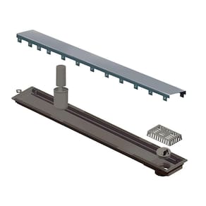 Ralo Linear Elleve Versatile 4258 75cm Saída Na Extremidade Com Tampa Inox Inox 4258