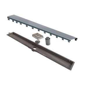 Ralo Linear Elleve Versatile 8932 75cm Saída Central Com Tampa Inox Inox 8932