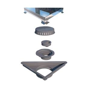 Ralo Linear Elleve Vertex Triangular 5209 16x16x22 Com Tampa Polida