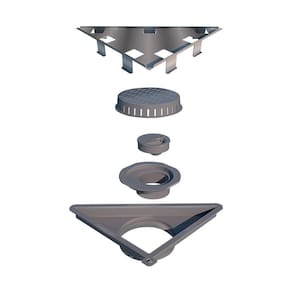 Ralo Linear Elleve Vertex Triangular 5207 16x16x22 Com Tampa Oculta 5207