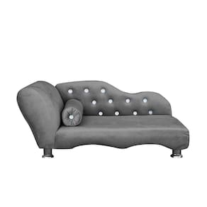 Cama Caminha Diva Pet Veludo Strass Cinza Dvinn Cinza