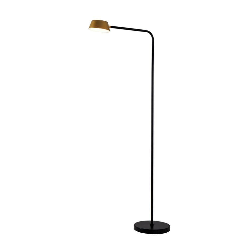 Abajur De Coluna Nordecor Zavi 124cm Led Bivolt Ouro Fosco - Preto 2552
