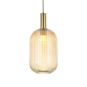 Lustre Pendente Nordecor Canne Vis 2914 Ouro Champagne E27 Bivolt