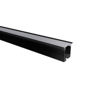 Perfil De Embutir Para Fita Led Blumenau Line Easy 36mm Com 2 Metros Preto Fosco