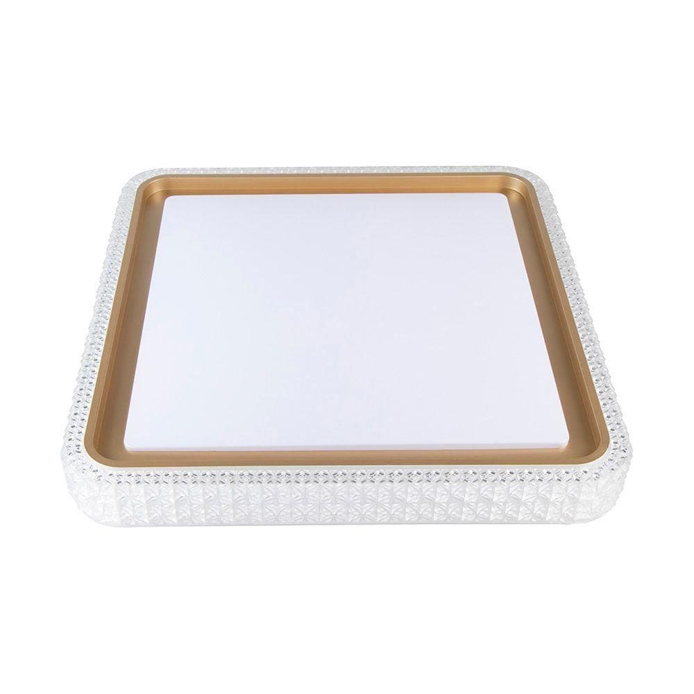 Plafon Nordecor Kenle 2668 Quadrado Led Bivolt Dourado Fosco Dourado Fosco 2668