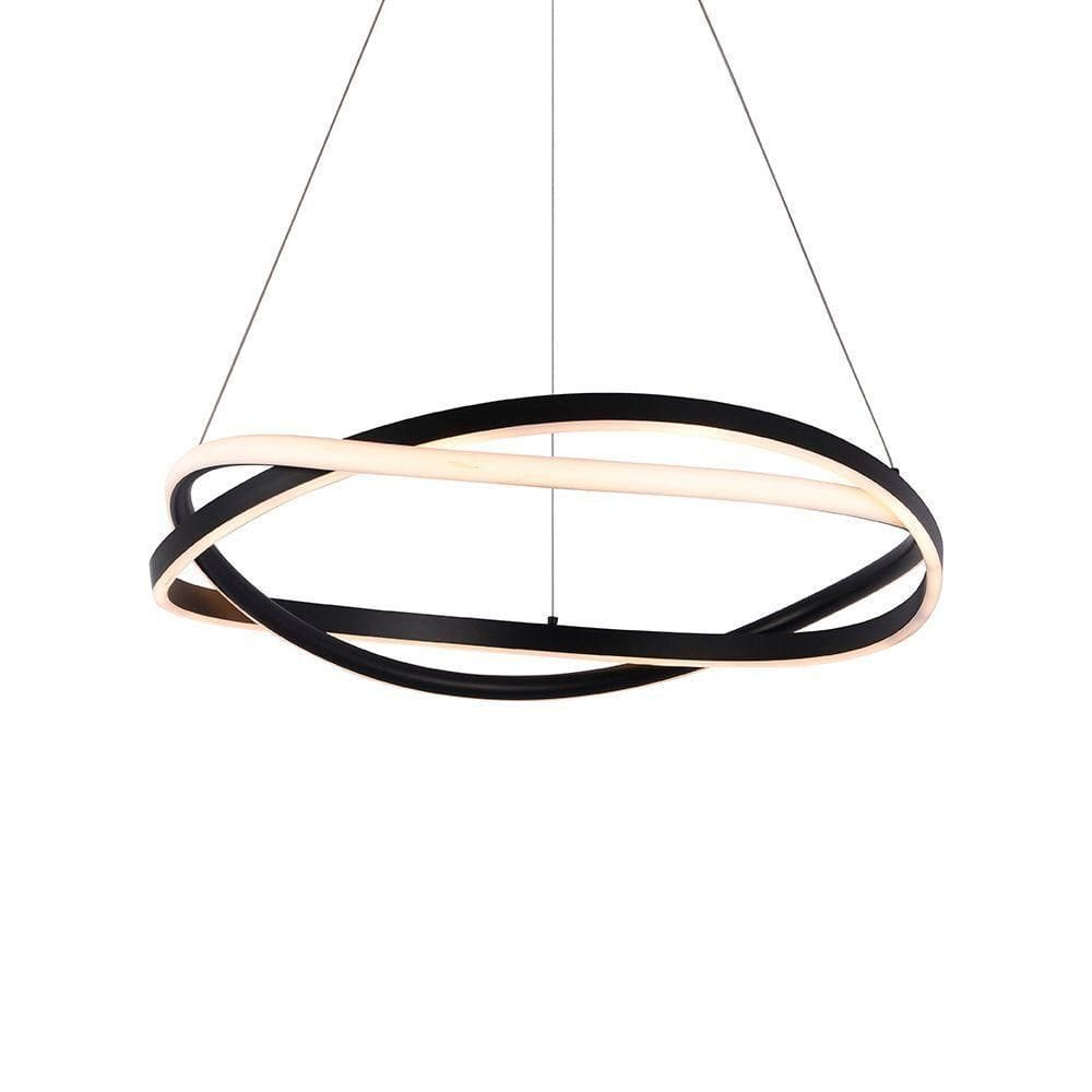 Lustre Pendente Nordecor Euni Odi 2873 60cm Preto Led Bivolt