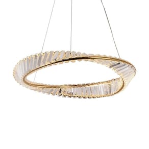 Lustre Pendente Nordecor Lezie 2715 Ouro Brilho Led Bivolt