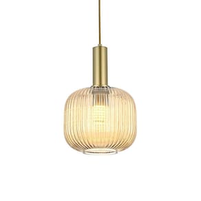 Lustre Pendente Nordecor Canne Oni 2915 Ouro Champagne E27 Bivolt