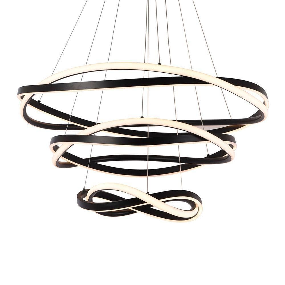 Lustre Pendente Nordecor Euni Odi 2879 Preto Led Bivolt